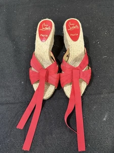 Christian Louboutin Wedges mit rotem Band Größe 40 / 9,5 - Bild 1 von 5