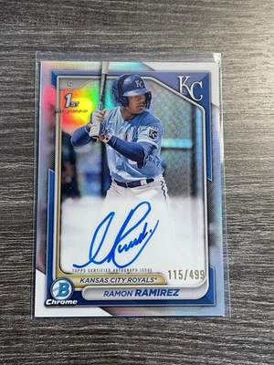2024 Bowman Chrome 1st Ramon Ramirez Refractor Auto /499 Rookie RC Royals SP - Image 1 of 2