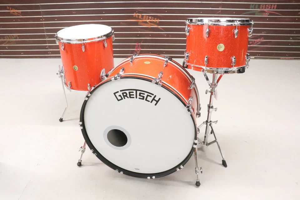 Gretsch USA Broadkaster 3pc Drum Kit Set Tangerine Glitter 26/16/14" - Image 1 of 4