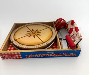 Melissa & Doug Make & Serve Apple Pie Set Wooden Complete In Box ~ Rare - Picture 1 of 13
