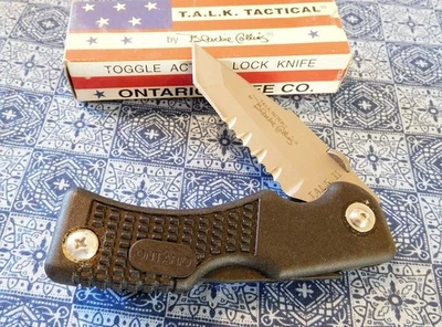 ONTARIO Blackie Collins New 82459 TALK II Folder Serr Tanto Blade Knife/Knives - Image 1 of 2