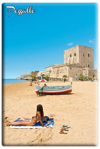 Magnet Fridge Magnet Sicily Beach Sea Pozzallo Torre Cabrera - Picture 1 of 1