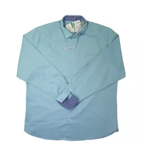 Tommy Bahama LT Oasis Silk Cotton Twill Stretch Button Down Shirt Blue - Picture 1 of 4