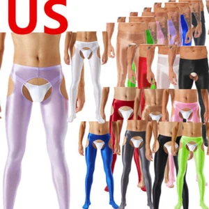 Mens Lingerie Pantyhose High Elastic Stockings Underwear Seamless Shiny Oil - Picture 1 of 116