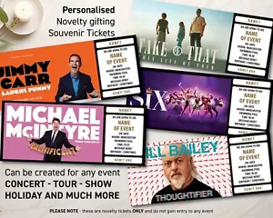 Personalised Ticket Theatre Event Comedy Surprise Voucher Present gift idea - Picture 1 of 12