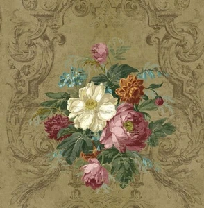 Bouquets of Flowers on a Neo-Classical Background Wallpaper by Wallquest LB31106 - Picture 1 of 1