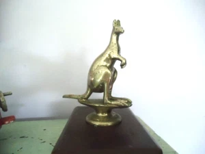 Vintage chrome Kangaroo car mascot radiator cap nickel on brass hood ornament - Picture 1 of 8