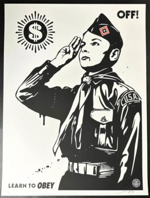 A - Shepard Fairey - Learn to Obey - Off - Wasted Years - 2014 - # 214/450 - Image 1 of 3