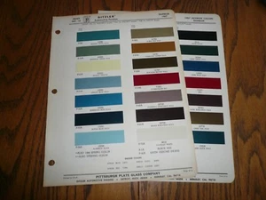 1967 AMC Ditzler PPG Color Chip Paint Samples with Interior Colors   - Picture 1 of 1