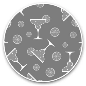 2 x Vinyl Stickers 20cm (bw) - Tropical Cocktail Lime Drink Bar #43887 - Afbeelding 1 van 8