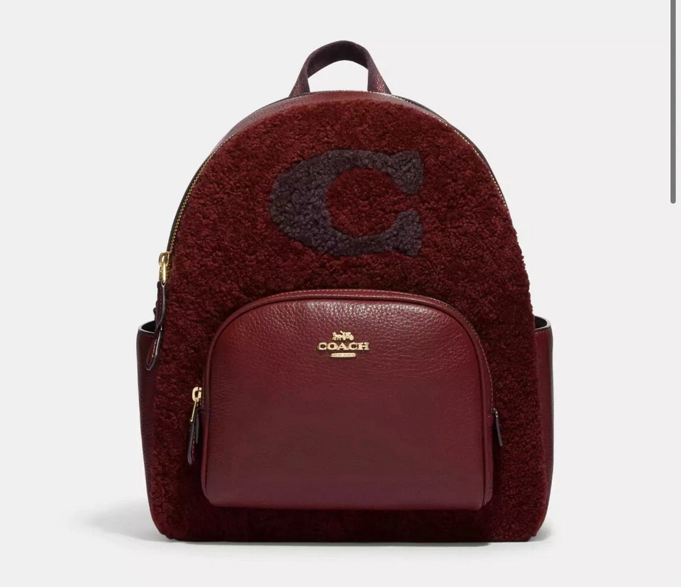 Coach Court Backpack With Coach Monogram Print CF344 Navy Multi- W-Wallet