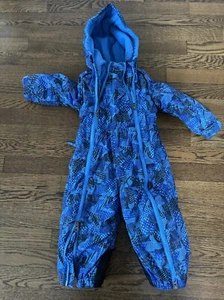 REI Kleinkind Schneeanzug Größe 12MO blau doppelte Reißverschlüsse unten oder oben Fleece gefüttert Kapuze - Bild 1 von 18