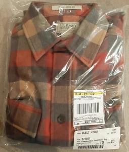 2014 L L Bean Apple Cinnamon Checkered Plaid Chamois Button Down Shirt Sm Reg - Picture 1 of 4