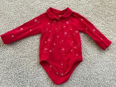 Body Sonoma Infantil Niñas Rojo Manga Larga Bordado Talla 18 Mo En muy buen estado Foto 1 de 3