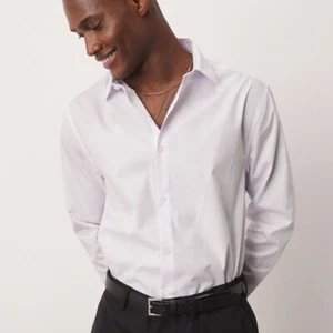 ASOS DESIGN Camicia uomo formale easy iron popeline regular bianca XL - Foto 1 di 14