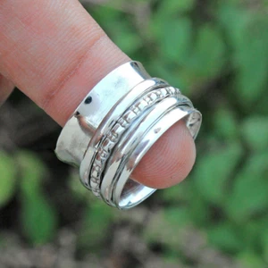 Schöner Spinner Ring 925 Sterling Silber Handarbeit Damen Geschenk Schmuck KB-804 - Bild 1 von 6
