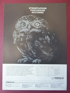 7/80 PUB THOMSON-CSF TUBE ELECTRONIQUE OWL HIBOU CHOUETTE NIGHT VISION FRENCH AD - Foto 1 di 1