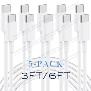 5-Pack PD 60W USB C to Type C Fast Charging Data Cable For iPhone 16 15 Pro Lot - Picture 1 of 14