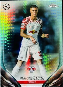 2023-24 Topps Chrome UEFA Competitions Aqua Prism Refractors #46 Benjamin Sesko - Picture 1 of 2