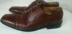 Stacy Adams Mens Brown Dress Shoes Size 8.5 Oxford 24149-02 Lace Up - Picture 1 of 7