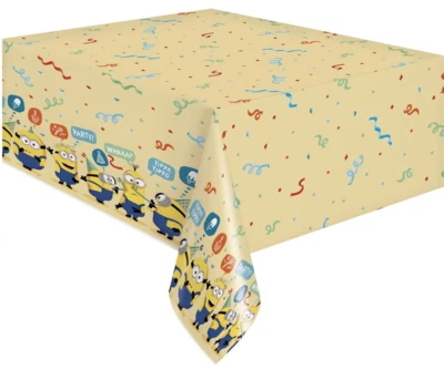 Mantel de plástico Despicable Me Minions, mantel, suministros para fiestas de cumpleaños 84 pulgadas Foto 1 de 4