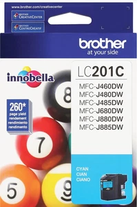 Box of 5 Brother LC201C Cyan Ink Cartridge Genuine Original NEW - Picture 1 of 2