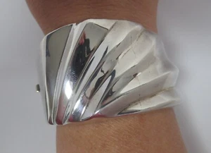 Sterling Silber Armband Spanien Mid Century Chunky Clamper BAYANIHAN signiert Vintage - Bild 1 von 12