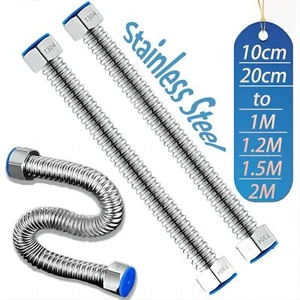 Shower Hose 0.1m - 2.5m Stainless Steel Flexible Chrome Shower Bathroom Pipe - Picture 1 of 5