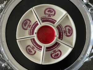 Sakura China Kirin Beer Advertising  6 Piece  Set Red Center Ashtray Japan - Picture 1 of 12