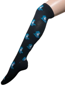 Halloween Costume Women's Skull Death Knee High Cotton Socks Size 2-8 - Picture 1 of 10