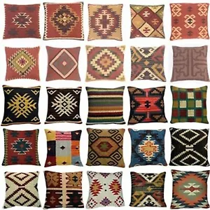 Lot of PC Indian Vintage Cushions Handmade Kilim Pillow Jute Cushion Cover Throw - Picture 1 of 37