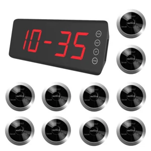 SINGCALL Wireless Calling System, 1 Screen Receiver and 10 Pagers APE330S - Picture 1 of 11