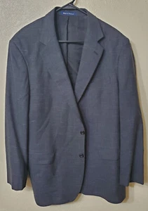 Alan Flusser Mens Blazer Sport Coat Blue Black Suit 44 L - Picture 1 of 6