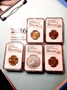 2016 W US MINT UNCIRCULATED DOLLAR COIN SET - GRADED BY NGC - VERY LOW MINTAGE - Picture 1 of 5