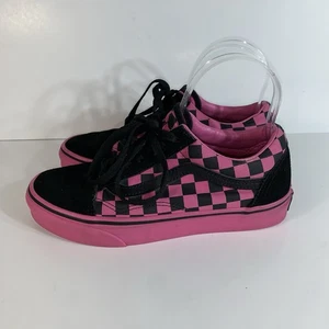 Vans Old Skool rosa e nero scacchiera scamosciata/tela taglia uomo 5,5/donna 7 - Foto 1 di 11