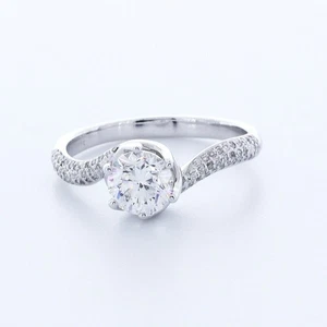 1 1/2 kt H SI1 runder Erdabbau zertifizierter Diamanten 18 Karat Gold Verlobungsring Set - Bild 1 von 7