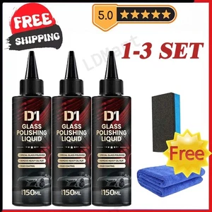 3X Liquido Lucidante Vetro Auto D1 - Rimuovi Graffi Pulitore Macchie Acqua Finestre Auto - Foto 1 di 17