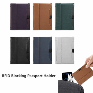 Soporte para pasaporte con bloqueo RFID multifuncional cubierta para pasaporte estuche para tarjetas de viaje GB - Imagen 1 de 18