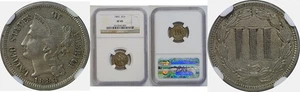1883 Nickel Three Cent - NGC XF-45 - Picture 1 of 3