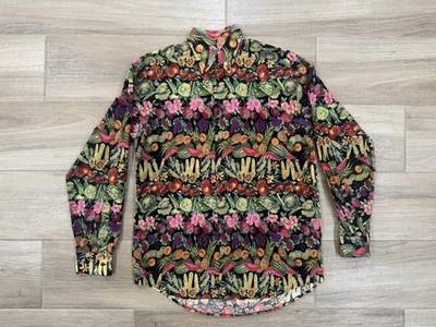 Vintage Tango Men's Button Shirt MEDIUM Fruit Vegetables AOP Max Raab Funky Y2K - Image 1 of 4