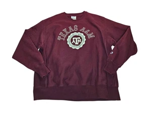 Sudadera Vintage Años 90 Champion Tejido Inverso Texas A&M Aggies Cuello Redondo Para Hombre XL - Imagen 1 de 11