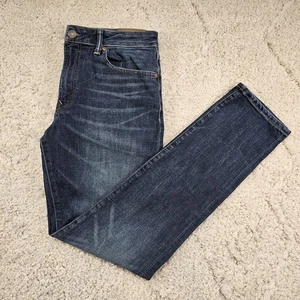 American Eagle Mens Jeans Slim Straight Whiskered Airflex Stretch Size 34x32.5 - Picture 1 of 16