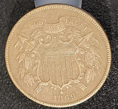 1869 2 Two Cent Piece Nice Mid Grade Coin - Image 1 of 2
