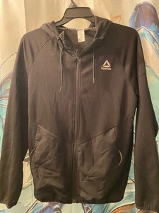boys black reebok zip jacket size small with hood - Picture 1 of 2
