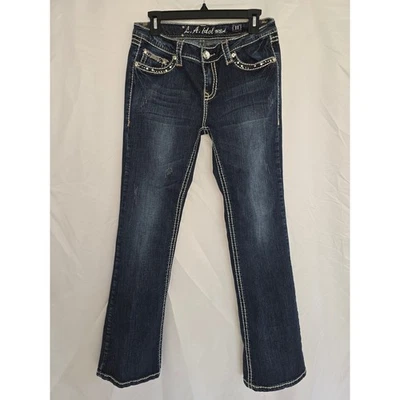 L.A. Idol USA Women's Embellished Bootcut Jeans Size 11 Rhinestone Sparkle - Image 1 of 4