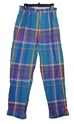 Винтажные классические брюки для гольфа Y2K 90-е Polo Ralph Lauren размер 14 Мадрас - Изображение 1 из 4