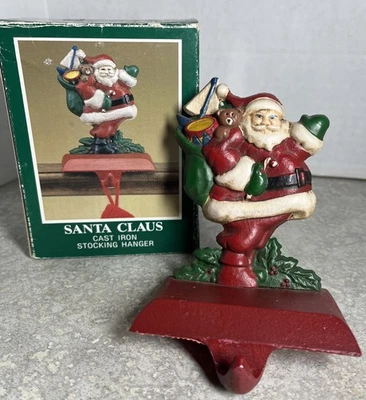 Vintage Cast Iron Santa  Stocking Holder  Midwest Importers of Cannon Falls-624 - Image 1 of 4