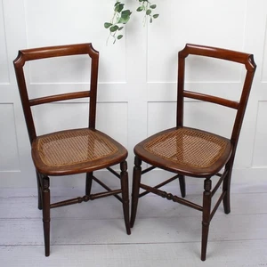 Edwardian Oak Chairs - Set of 2. Ideal Bedroom or Occasional Dining Chairs. - Picture 1 of 7