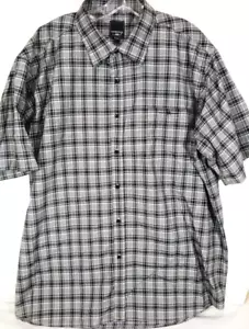 Sahara Club - Camicia uomo manica corta casual con bottoni - 3XL XXXL - nero a quadri - Foto 1 di 8