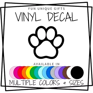 Paw Print Vinyl Decal Sticker -Multiple Colors & Sizes- FREE SHIPPING - Picture 1 of 6